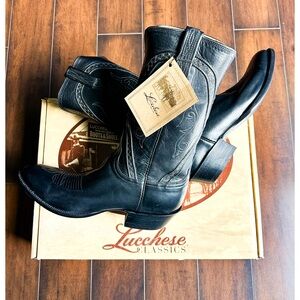 Lucchese Classic Black Leather Boots